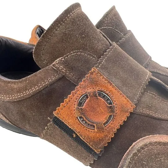 Vintage Pre-owned EVEET Men Brown Suede Italy Designer Dress Shoes EU 42