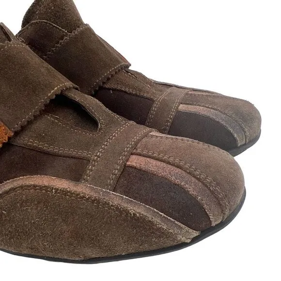Vintage Pre-owned EVEET Men Brown Suede Italy Designer Dress Shoes EU 42