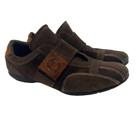 Vintage Pre-owned EVEET Men Brown Suede Italy Designer Dress Shoes EU 42