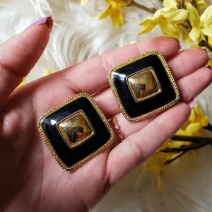 Vintage - Square Clip-On Earrings