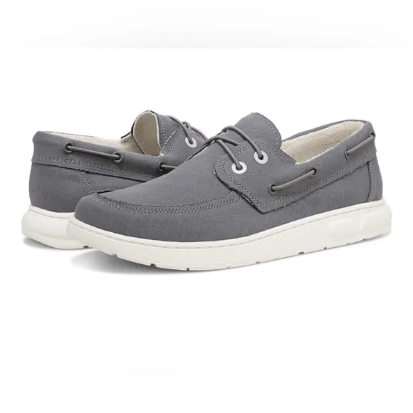 Vionic Skipper Boat Shoes - Size 10 - Gray Canvas