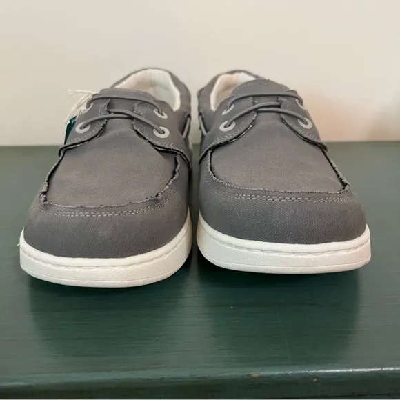Vionic Skipper Boat Shoes - Size 10 - Gray Canvas