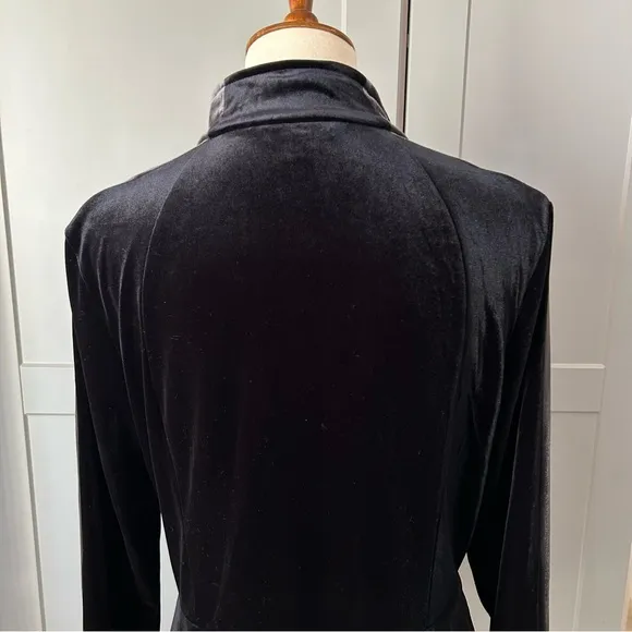 VTG Boston Proper Women’s L Black Velvet Lightweight Jacket Zip Up Y2K Witchy