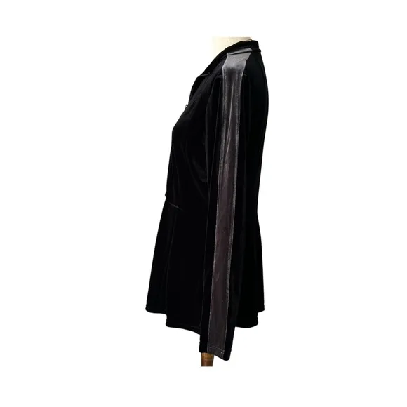 VTG Boston Proper Women’s L Black Velvet Lightweight Jacket Zip Up Y2K Witchy