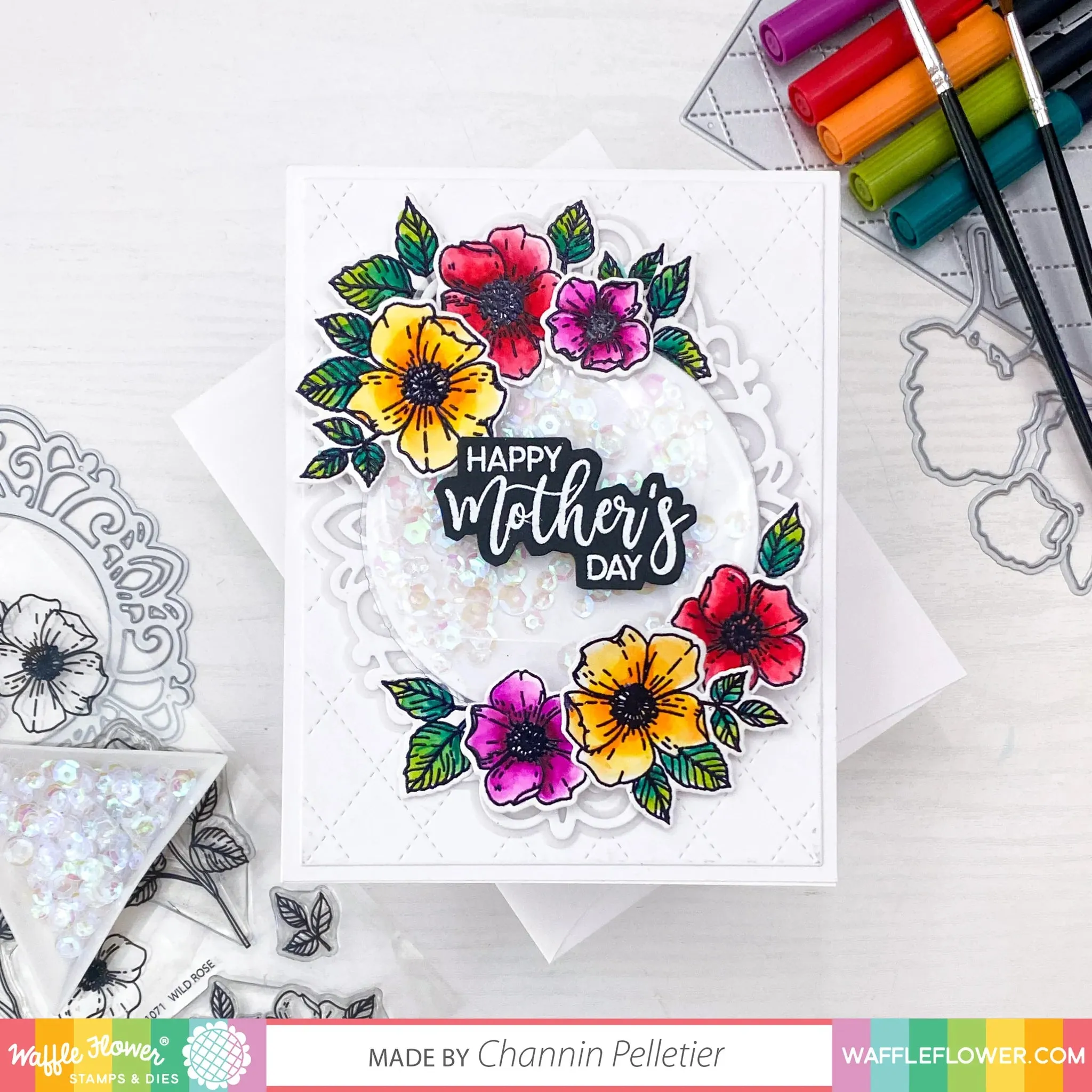Waffle Flower - Shaker Cover -3 x 3 in Flat Circle - 10/PK