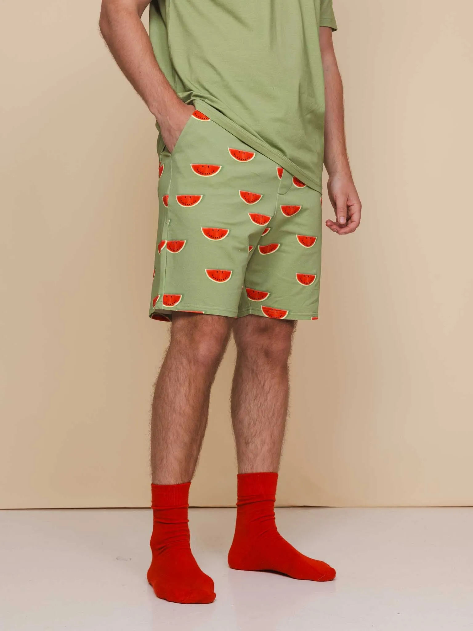 Watermelon T-shirt en Shorts set Heren