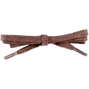 Waxed Cotton 1/4" Flat Dress Laces 12 Pack - Brown (12 Pair Pack) Shoelaces