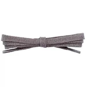 Waxed Cotton 1/4" Flat Dress Laces 12 Pack - Dark Gray (12 Pair Pack) Shoelaces
