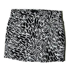 WHBM NWT 5-inch Smooth Stretch Abstract Black Beige NWT Casual Shorts Size 2