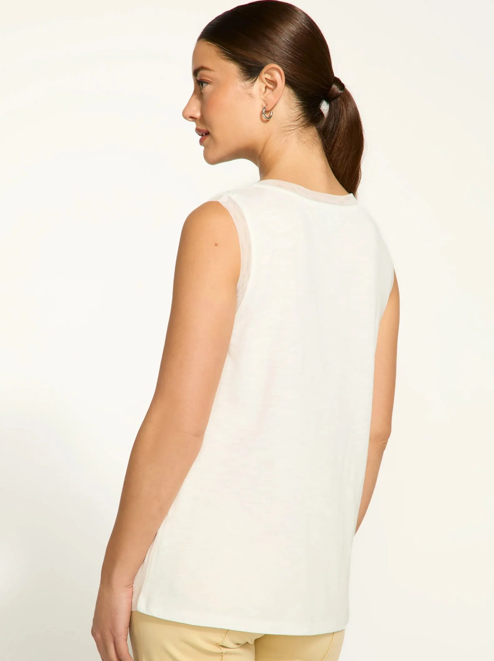 White Boat Neck Cami