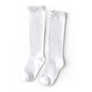 White Lace Top Knee Highs