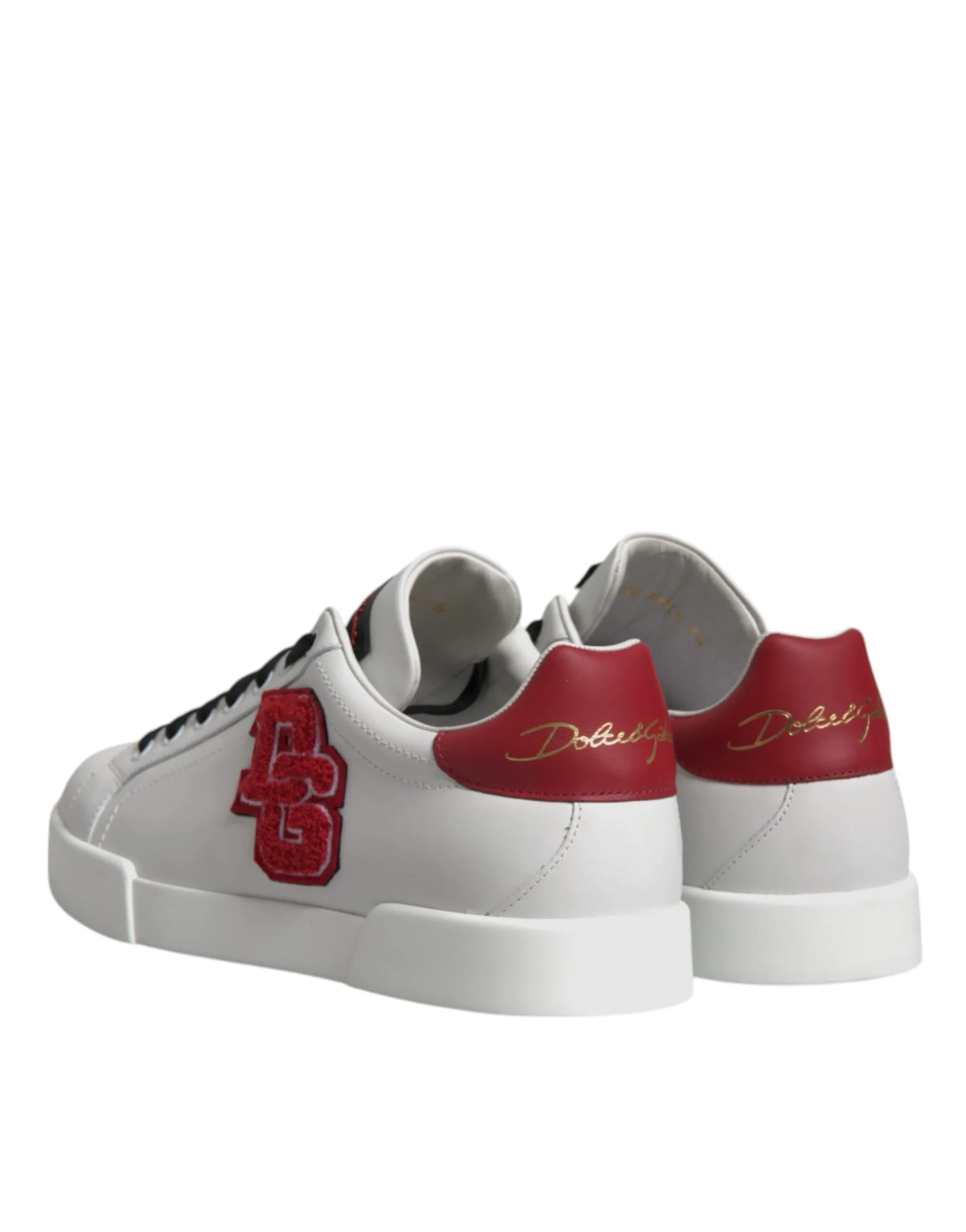 White Leather Logo Low Top Sneakers Shoes