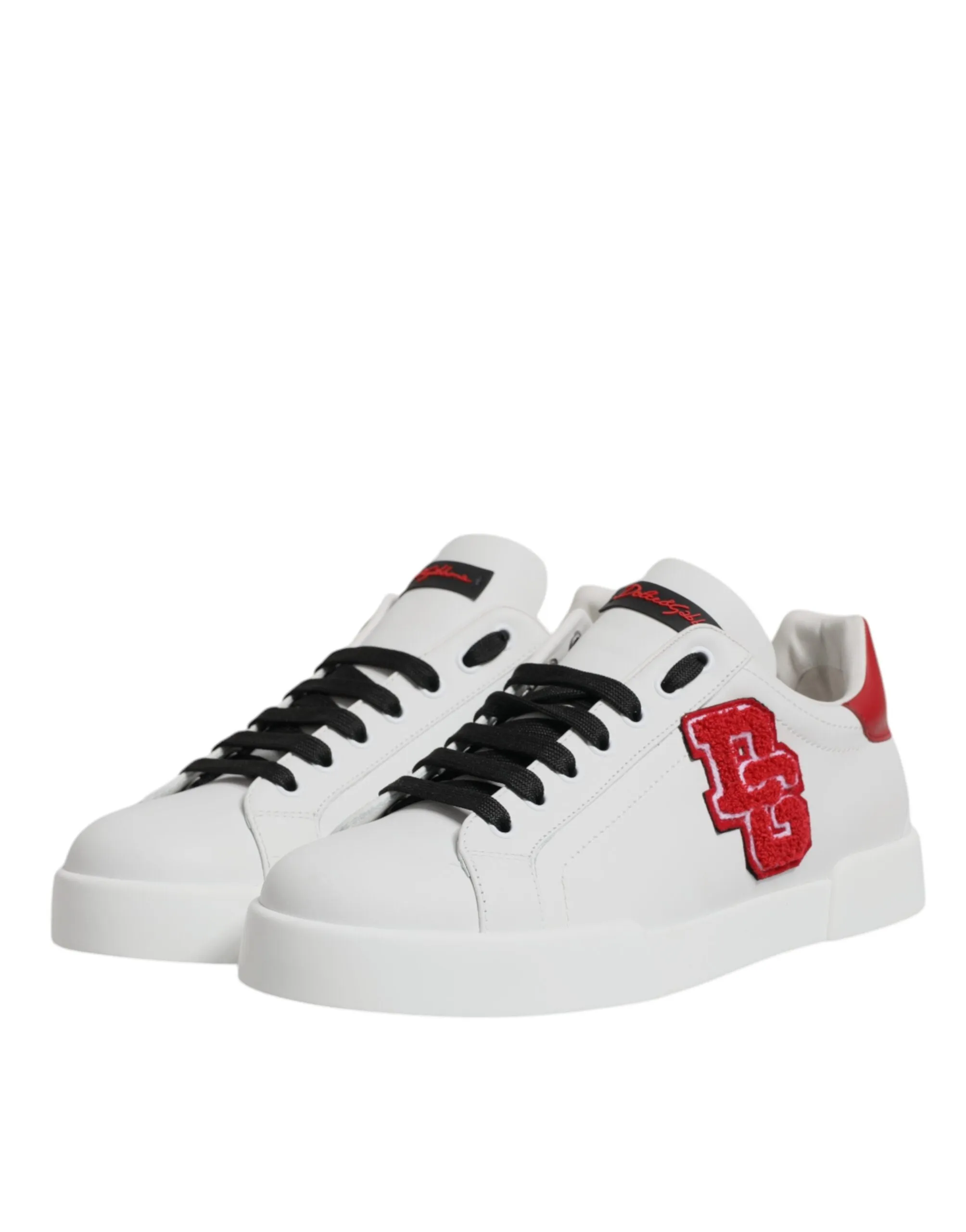 White Leather Logo Low Top Sneakers Shoes