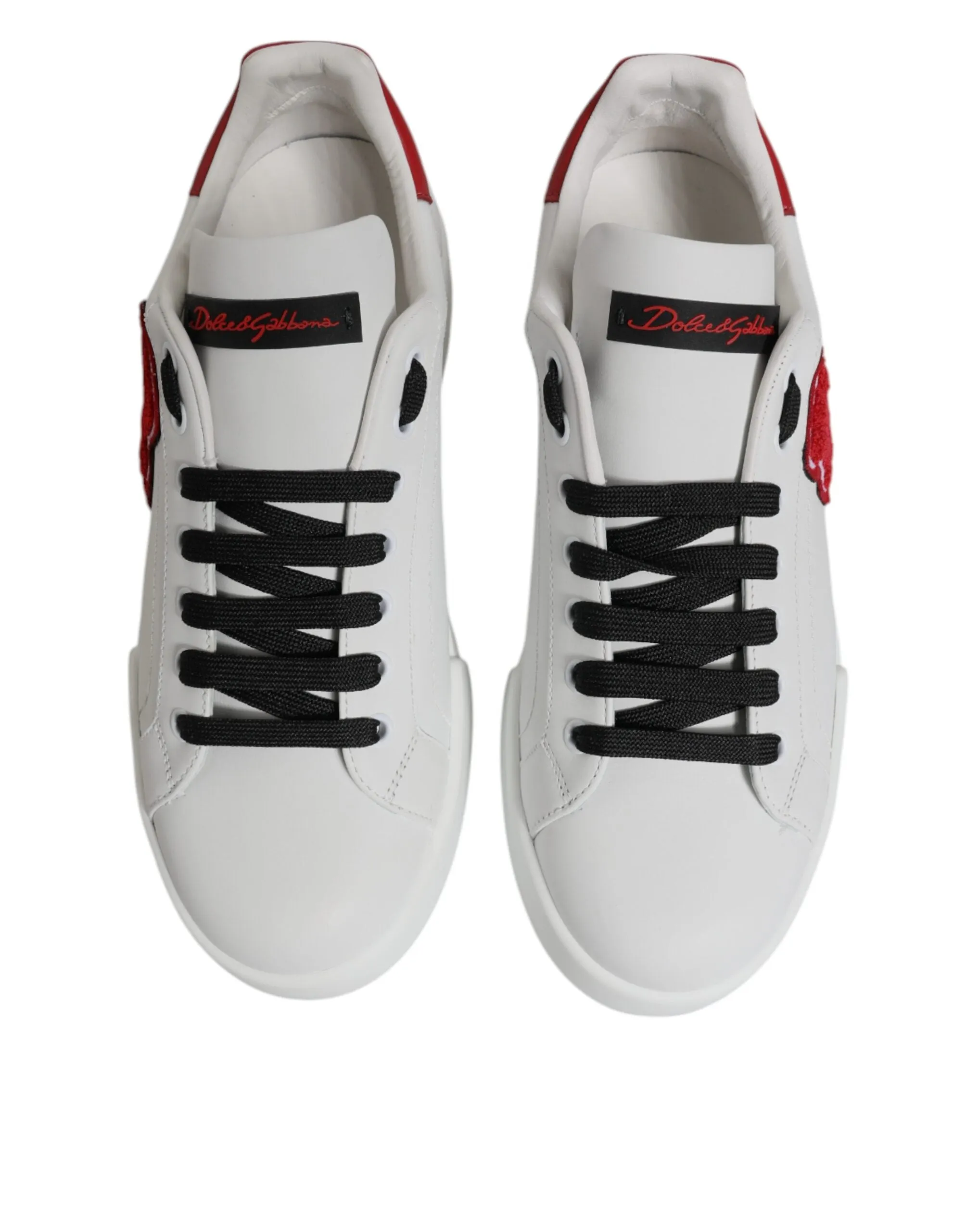 White Leather Logo Low Top Sneakers Shoes