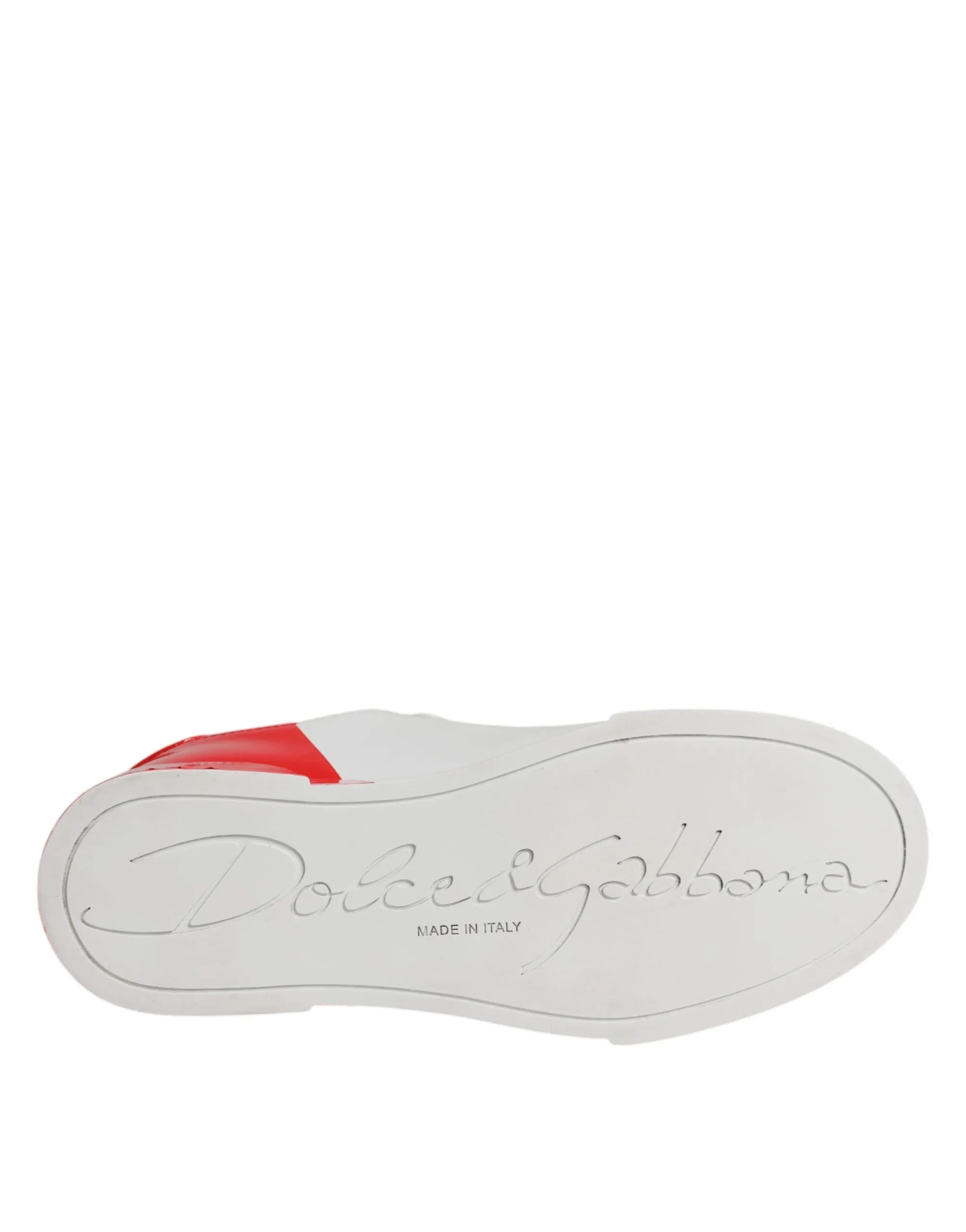 White Red Leather Logo Low Top Sneakers Shoes