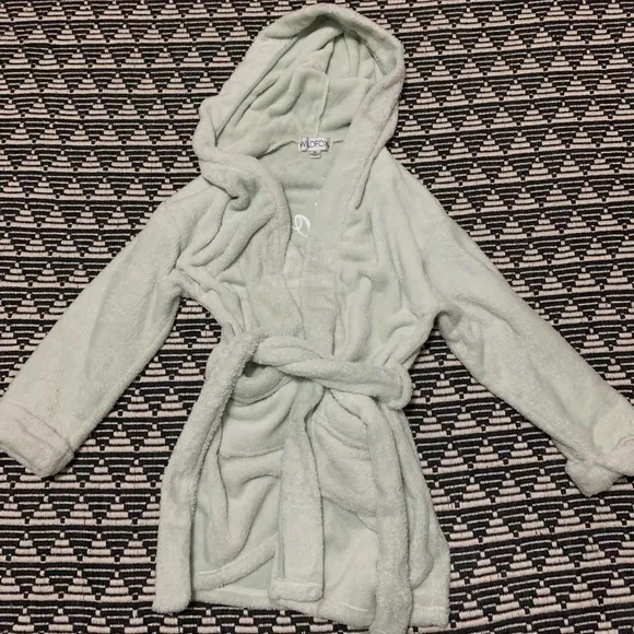 Wildfox Pillow Talker embroidred mint green plush loungewear robe Medium
