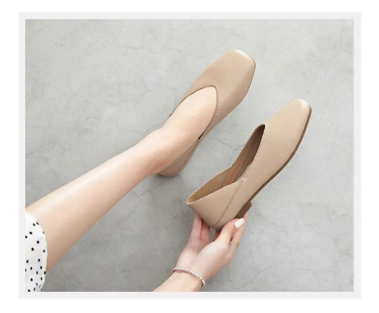 Women's Spring and Summer Genuine Leather Shoes Flat Comfortable Large Size Women's Shoes