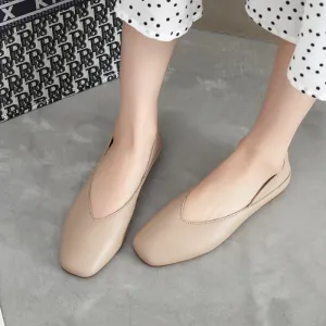Women's Spring and Summer Genuine Leather Shoes Flat Comfortable Large Size Women's Shoes