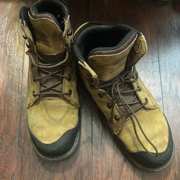 Worx Men's Tan Leather Steel Toe Work Safety Lace Up Ankle Boots