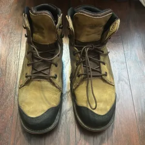 Worx Men's Tan Leather Steel Toe Work Safety Lace Up Ankle Boots