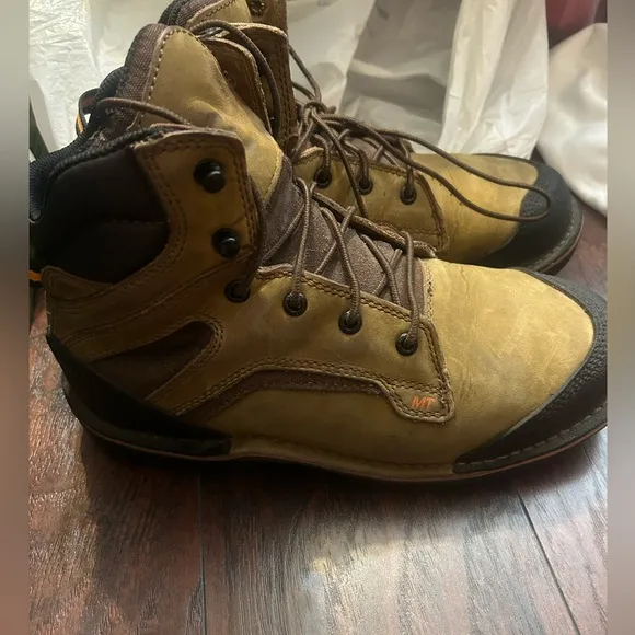 Worx Men's Tan Leather Steel Toe Work Safety Lace Up Ankle Boots