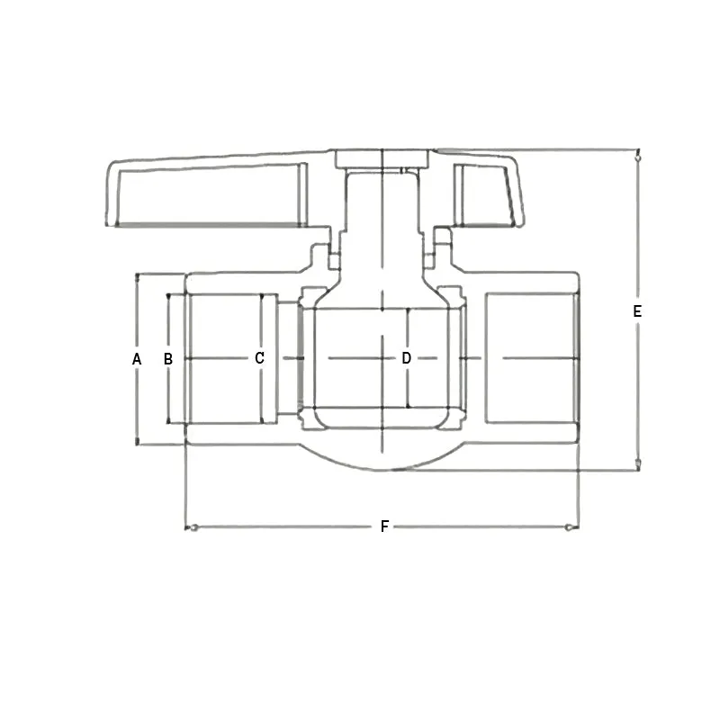 x4 PVC Pipe Female/Female 1/2" Slip Join Ball Valve