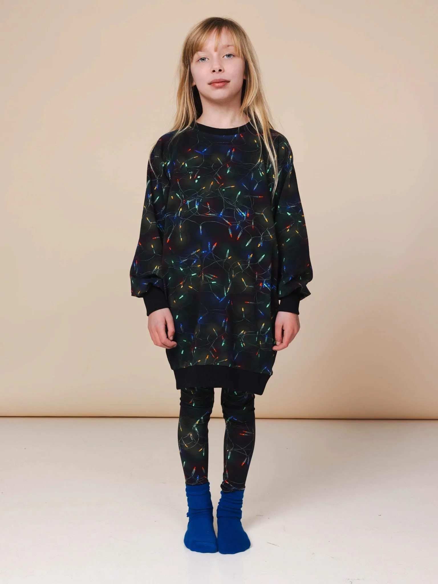 Xmas Lights Sweater Dress Kids