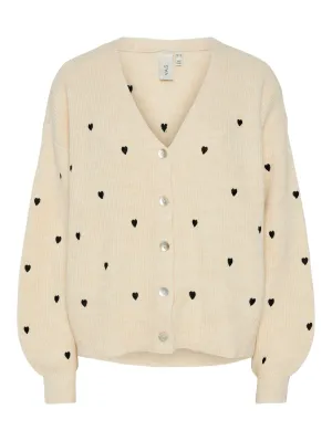 YAS Bow cardigan birch heart