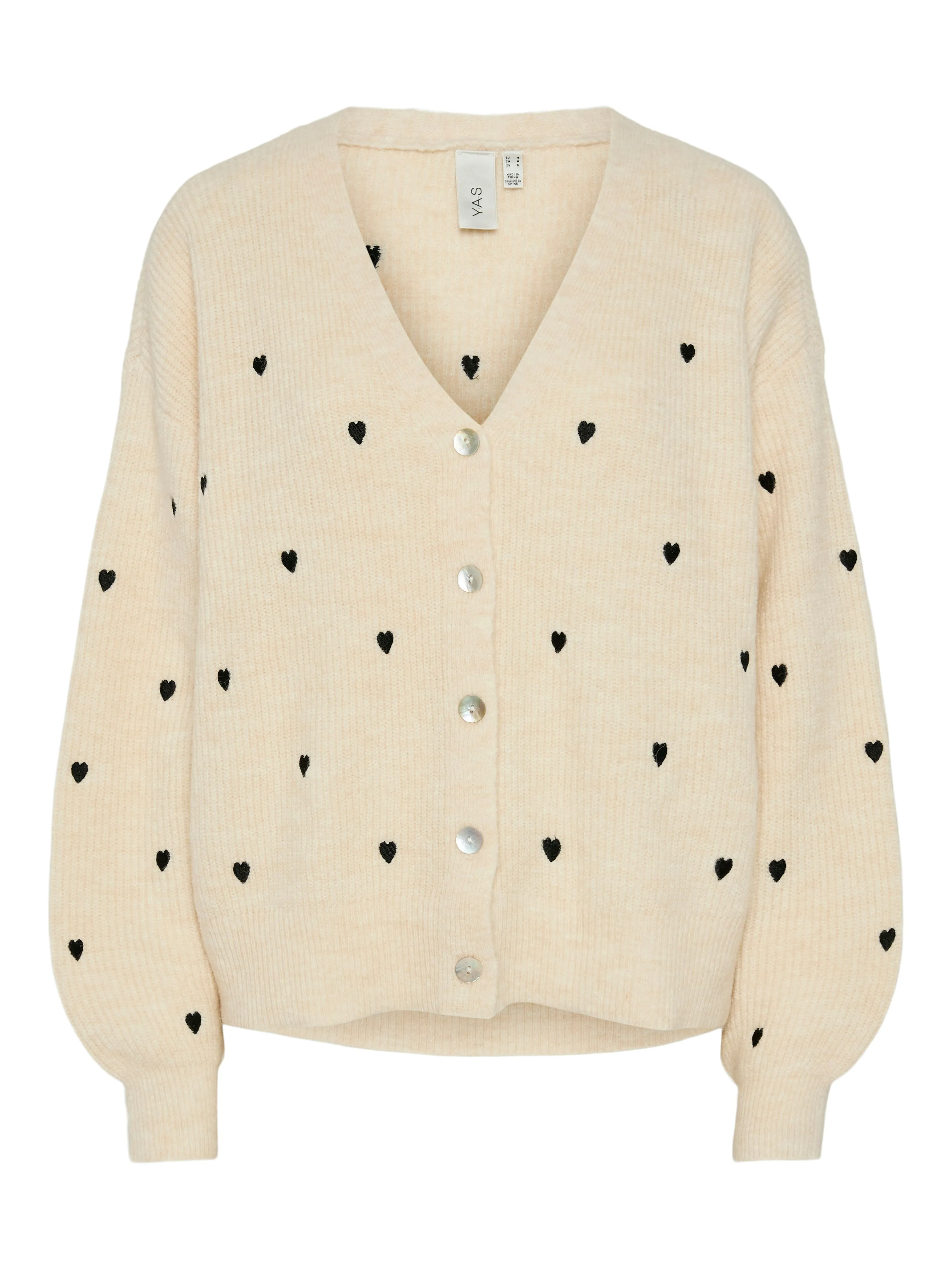 YAS Bow cardigan birch heart