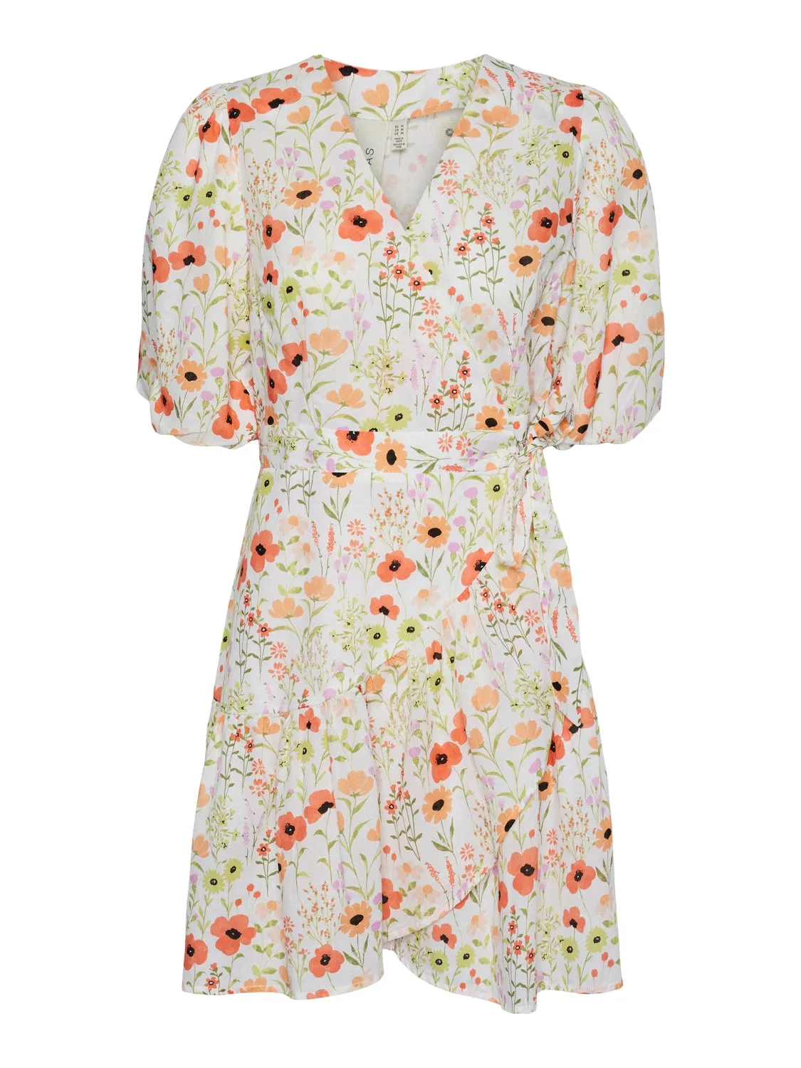 YAS Field wrap dress star white