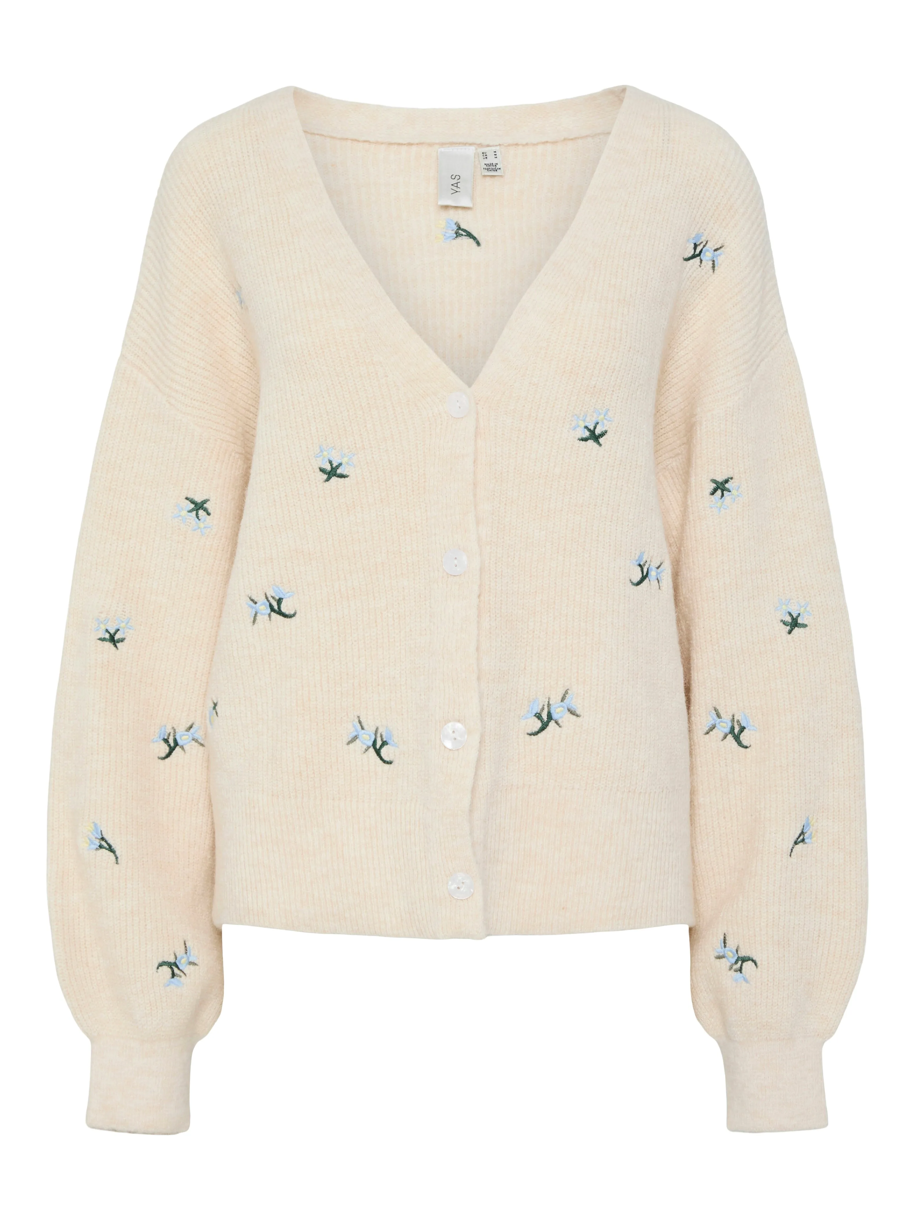 YAS Fleur knit birch sky
