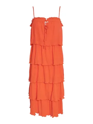 YAS Flippa midi dress cherry