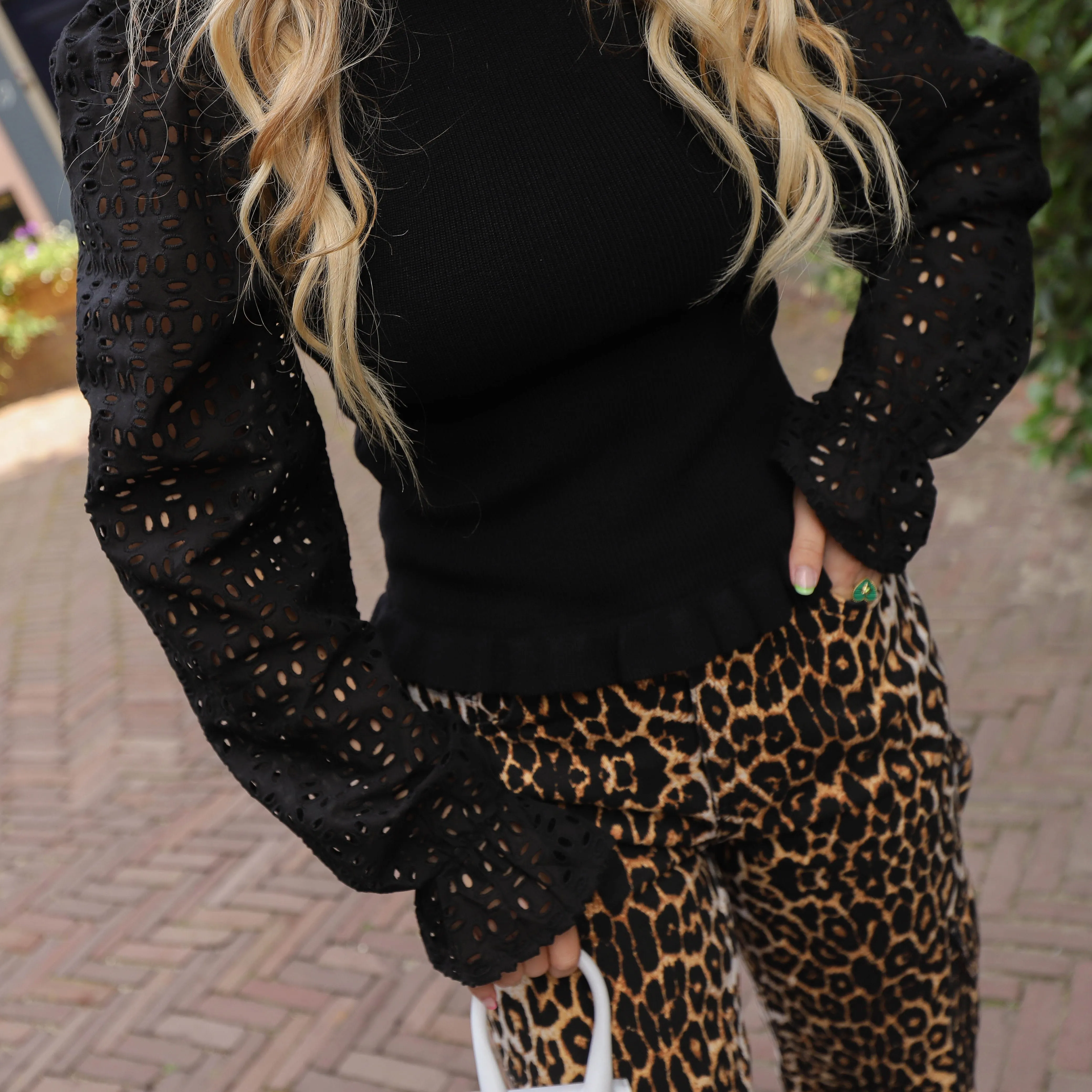 YAS Holli knit trui black