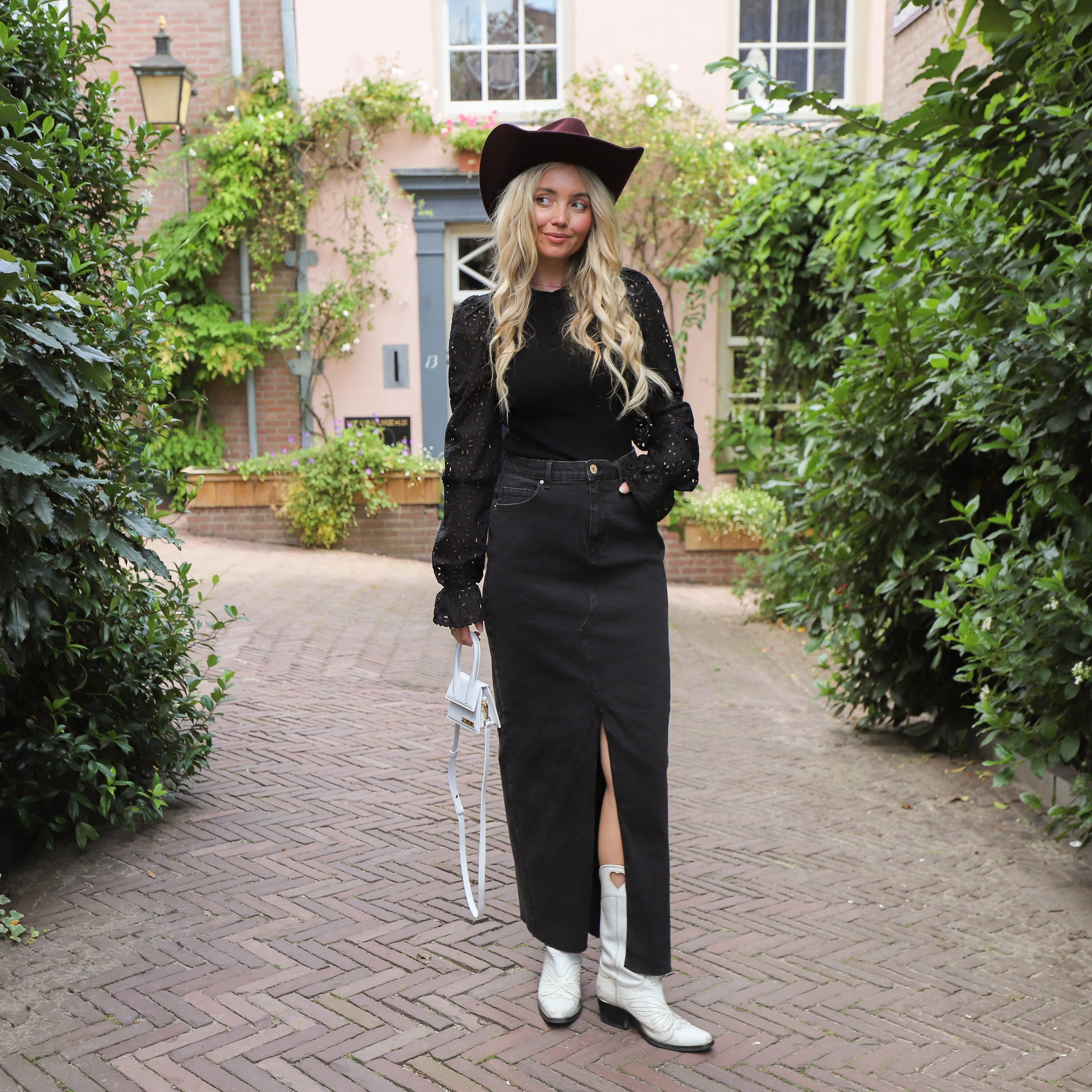YAS Holli knit trui black