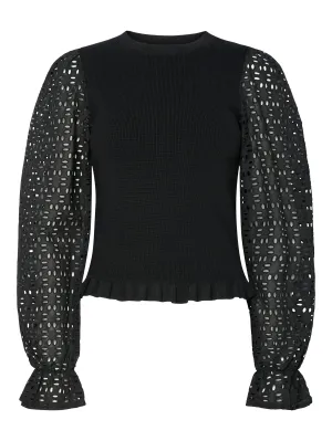 YAS Holli knit trui black