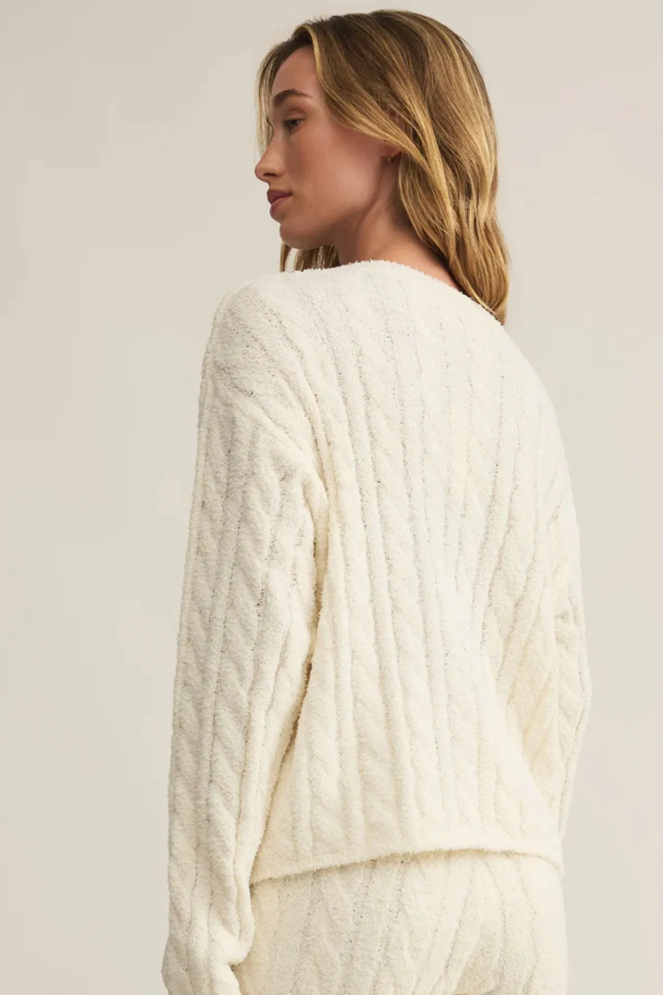 Z Supply: Carol Cable Knit Top in Sea Salt