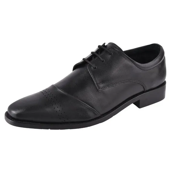 ZAPATO BLACK Leather Oxford Style Dress Shoes